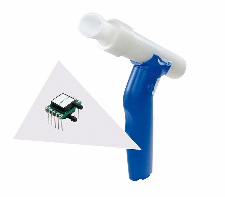 Spirometer: LED-Sensor hat das Luftvolumen im Blick