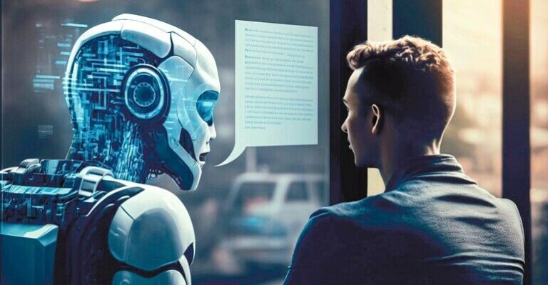 person_talking_with_robotic_ai.futuristic_technology_or_machine_learning_concepts.ai_generated_images